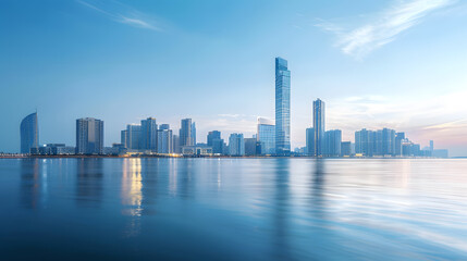 Fototapeta premium modern city skyline at night