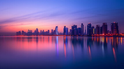 Fototapeta premium modern city skyline at night