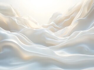 Obraz premium Soft Flowing White Fabric with Gentle Waves