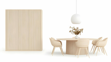 Modern Scandinavian Dining Room with Minimalist Wood Furniture