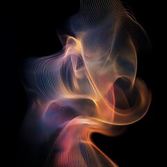 Abstract background with glowing lines and particles. Vector illustration. Eps 10