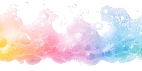 Fototapeta premium Soap foam, colorful bubbles on white or transparent background