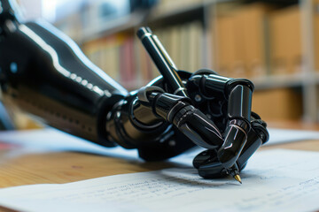 Advanced Prosthetic Arm Demonstrating Precision in Writing for Innovative Design Concepts