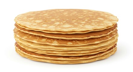 Stack of Golden Brown Pancakes - A delicious stack of golden brown pancakes, perfect for breakfast or a sweet treat. Ready to eat!