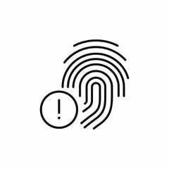 fingerprint error icon sign vector