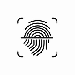 fingerprint scan icon sign vector