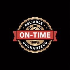 Fototapeta premium Reliable On-Time Delivery Guarantee Badge – Premium Shipping Label & Logistics Seal