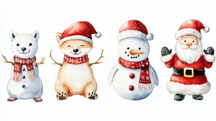 Snowman and Santa Claus