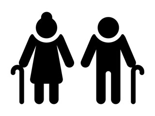 Old couple icon. Senior, elder vector icon.