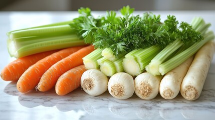 Elements of polish culinary tradition a minimalist vegetable display