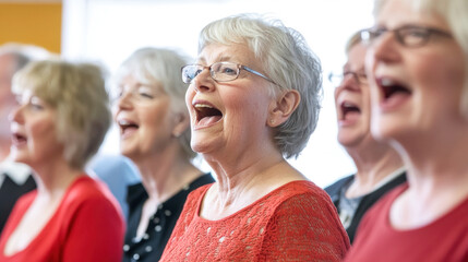Senior choir singing with passion and enthusiasm
