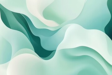 Obraz premium Abstract background of calmness featuring smooth flowing shapes in pastel green and blue tones creating a serene atmosphere Generative AI