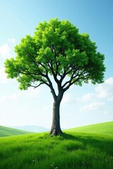 A solitary tree with branches stretching upwards, tree in landscape, solo