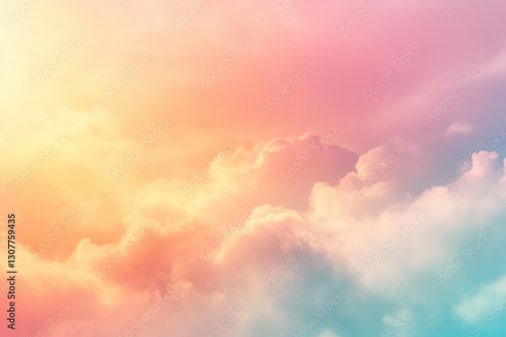Poster soft pastel clouds and a gentle glow create a backdrop of hope during sunrise with vibrant colors il