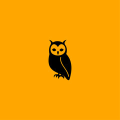 Owl icon logo flat vector design