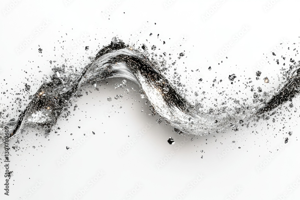 Aufkleber a dynamic wave of liquid, splashing and creating a mesmerizing, abstract art piece.