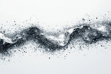 Obraz premium Silver liquid wave with glittering particles, abstract splash, elegant design.