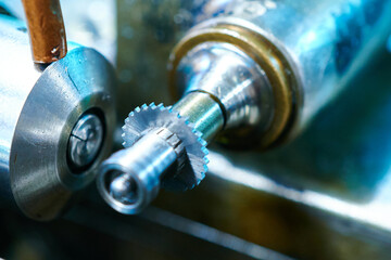 Precision milling cutter in action within a metalworking shop showcasing intricate craftsmanship...
