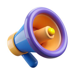 Colorful 3D Megaphone Icon for Communication