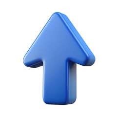 3D Rendered Blue Upward Arrow Icon