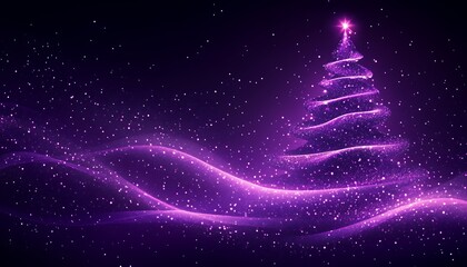 Purple Christmas Tree Sparkle