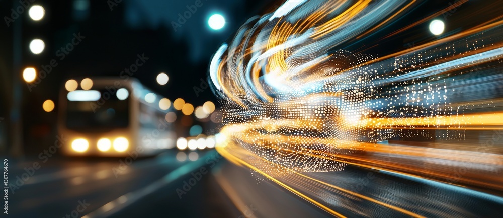 Aufkleber the concept of a smart industry is represented through abstract high-speed technology with a point o