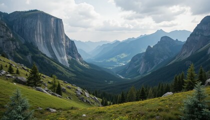 Fototapeta premium panorama of the mountains in autumn