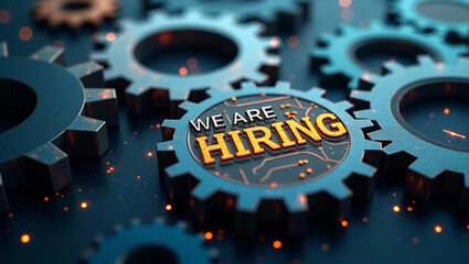 Job recruitment announcement focusing on industrial opportunities for growth in workforce and team building