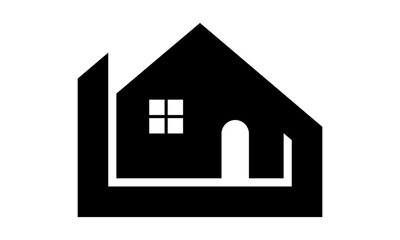 logo black home vector isolated on white background