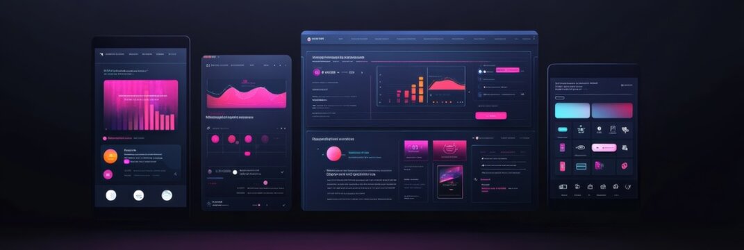 Creative graphic layouts for advertising showcasing vibrant data visualization techniques