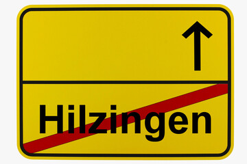 Illustration eines Ortsausgangsschildes von Hilzingen in Baden-Württemberg	