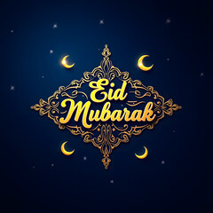 Opulent Eid Blessings Gilded Calligraphy on Velvet Skies
