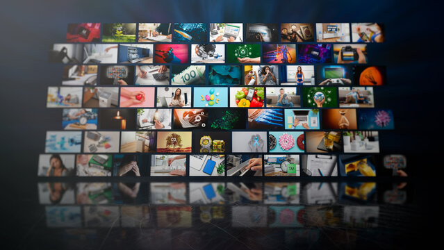 Media concept multiple television screens