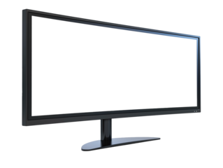 Monitor con pantalla panorámica con fondo transparente 