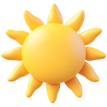 simp&aacute;tico sol en 3d cartoon sobre fondo transparente