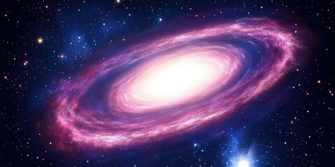 Obraz premium Enigmatic Spiral Galaxy of Light Shimmering in the Cosmos a Cosmic Symphony of Celestial Phenomena