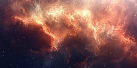 Obraz premium Ethereal Nebula Clouds Shimmering Universe with Cosmic Dust and Glowing Gases in Deep Space