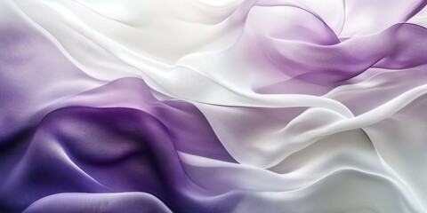 Obraz premium Flowing Elegance of Silken Fabric with Purple and White Hues for Artistic Display and Backgrounds
