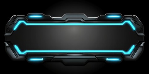 Futuristic Display Panel Tech Border Graphics Element Banner Design Sci-Fi Glowing Overlay Interface