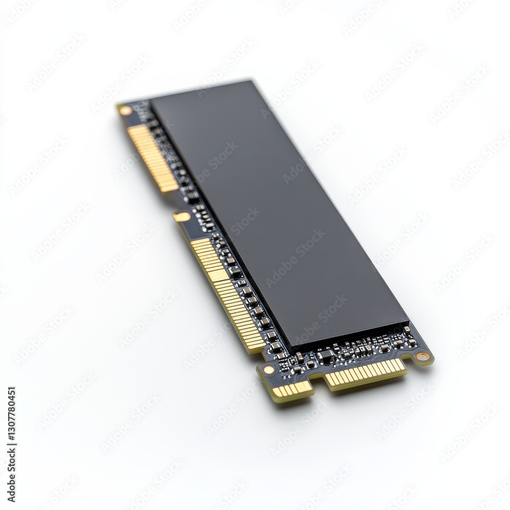 Poster m.2 nvme ssd storage device with sleek design on a white surface, high-performance solid-state drive