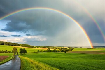 Naklejka premium rainbow over the river