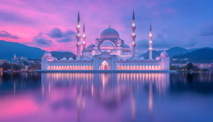 Obraz premium Majestic Mosque at Dusk