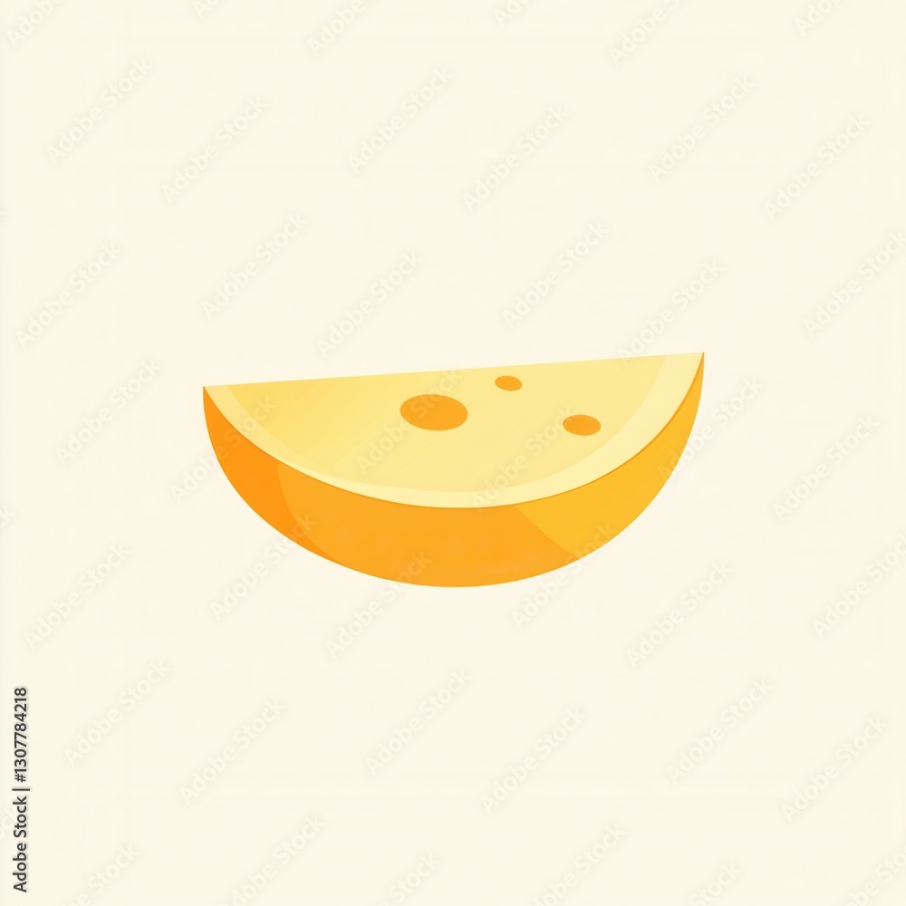 Poster minimalist cheese wedge logo in soft yellow orange gradient with clean design expressing vibrant car