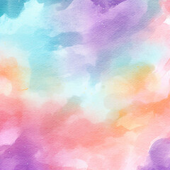 Pastel watercolor background. Abstract watercolour illustration with rainbow paint splashes.