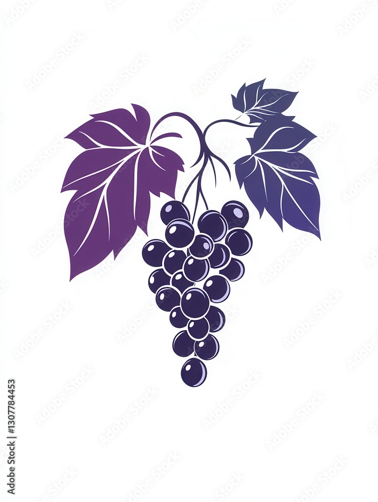 Leinwandbilder Abstract grape bunch logo featuring soft purple hues that highlight modern artistic simplicity and elegance in design Generative AI