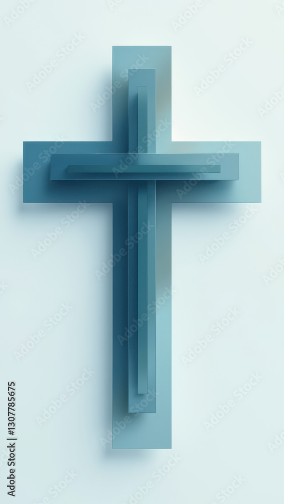 Poster cross icon with a pixelated effect on a light background.