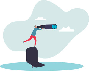 Career future or job opportunity, being ignore or overlook by boss or colleagues, uncertainty in work or career path.business concept.flat character.