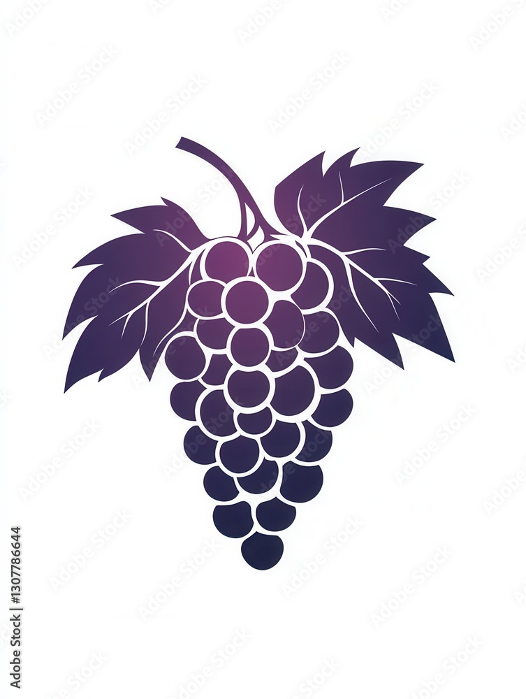 Poster abstract grape bunch logo designed with soft purple hues emphasizing modern artistic simplicity and 