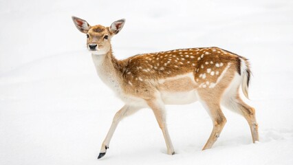 Obraz premium Fallow Deer On White Background