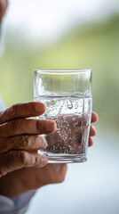 glas, wasser, hand, trinken, flüssig, medikament, halten, getränk, clear, alke, pille, clean, wein, close up, durchsichtig, festhalten, erkältung, gesundheit, gesund, frau, flasche, isoliert, tablet, 